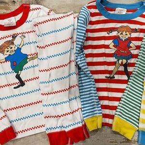 Two pairs of Hanna Andersson Pippi Longstocking PJs 130cm (US 8)